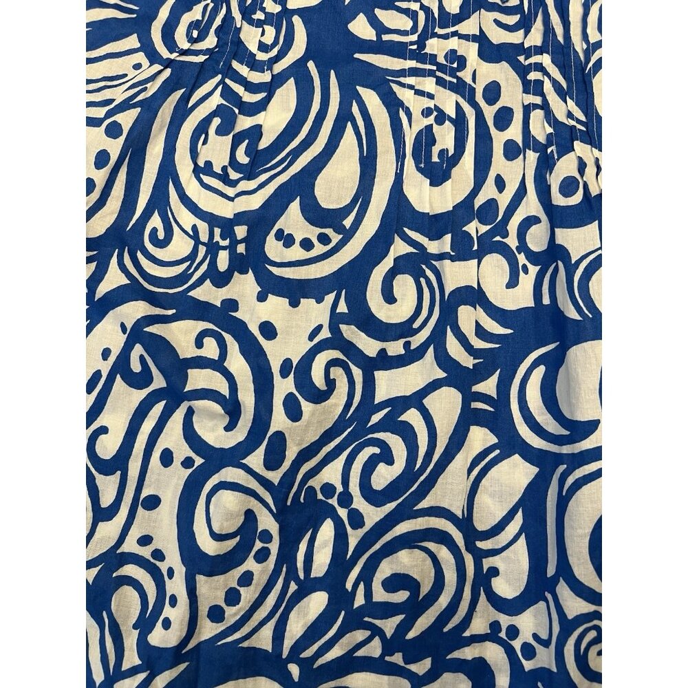 Lilly Pulitzer Sarasota Beaded Tunic Size Medium Cotton Blue V Neck Paisley - Picture 10 of 11
